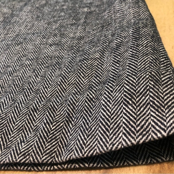 LL Bean Herringbone Classic Fit Black White Lined Skirt Womens Size 16 Petite - Picture 2 of 13